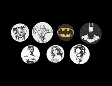 DC Comics Tire Valve Stem Cap - Pack of 7