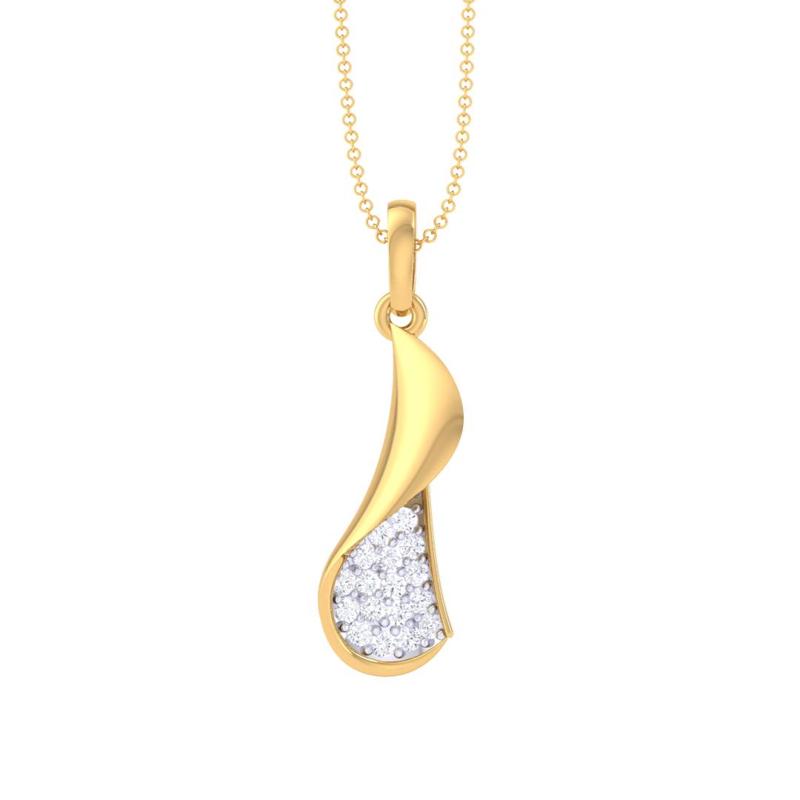 3D Printable Cad jewelry design of Lady diamond Pendant