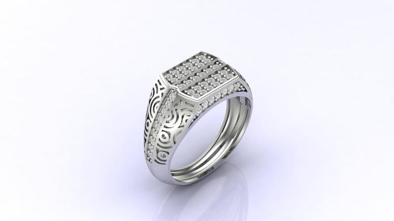 Gents Ring Print Ready STL 3DM Gents Rings Diamond Men Ring 3D print model