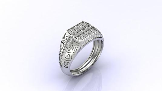 Gents Ring Print Ready STL 3DM Gents Rings Diamond Men Ring 3D print model