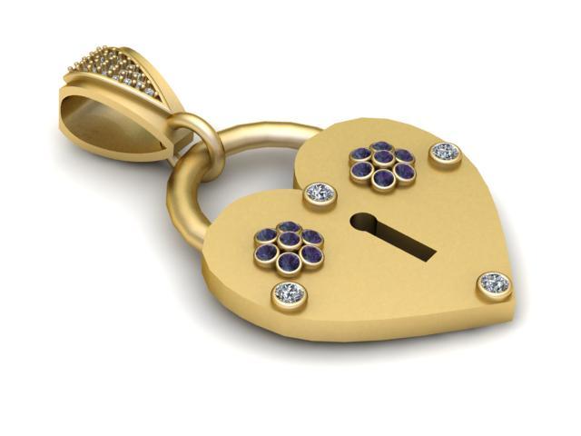 stylish heart pendant 3d printable model