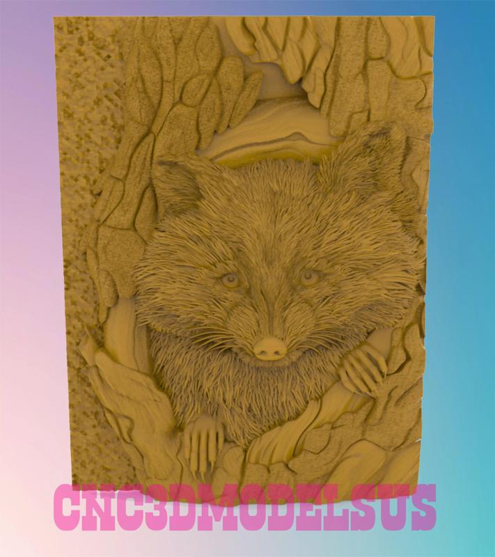 Racoon 3D MODEL STL FILE FOR CNC ROUTER LASER
