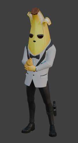 Fortnite Agent Peely (Fortnite) - Smooth Pose | 3D Printable STL with Base | Secret Agent Banana