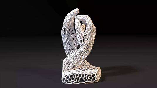 Sculpture two hands by Auguste Rodin Voronoi