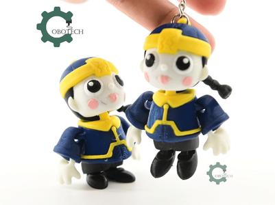 Cobotech Halloween Hopping Zombie Jiangshi Articulated Keychain - Cute Backpack Keychain