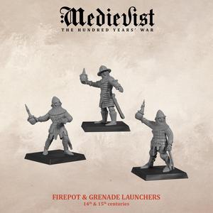 Firepot & grenade launchers, 14th & 15th centuries