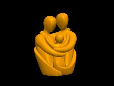 Abstract Family Embrace Sculpture