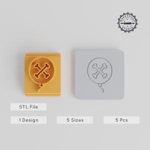 Balloon Stamp Tile Bundle, 5 Sizes, Clay & Cookie Decoration, Perfect for Fondant & Soft Materials, Ideal for Party & Halloween Themes PRODUCT_3943