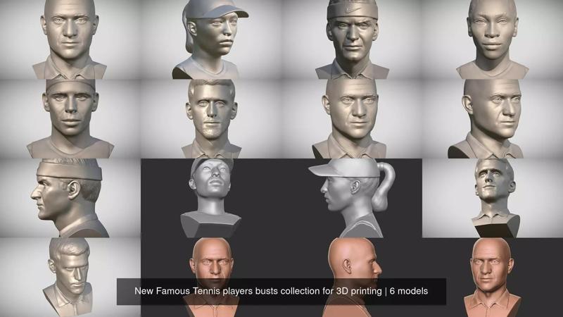 New Famous Tennis players busts collection for 3D printing