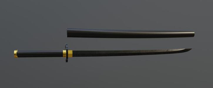 Yami Sukehiro katana, belt buckle, and button for cosplay