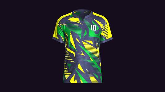 Mens Soccer Green yellow and Blue Jersey Player-10 | Marvelous / Clo3d / obj / fbx