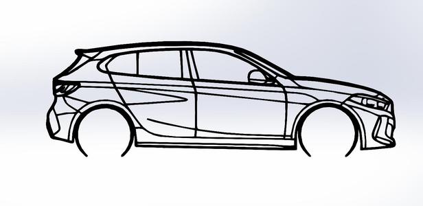 BMW 135i F40 Line Art Design