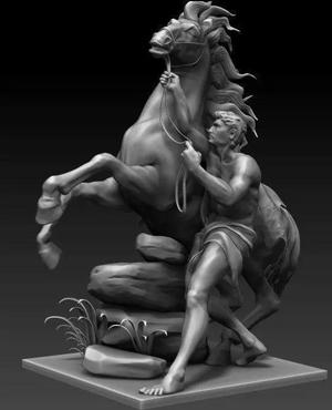 marly statue of man riding horse