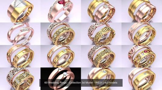 62 Wedding Rings - Collection 3d Model - WE01