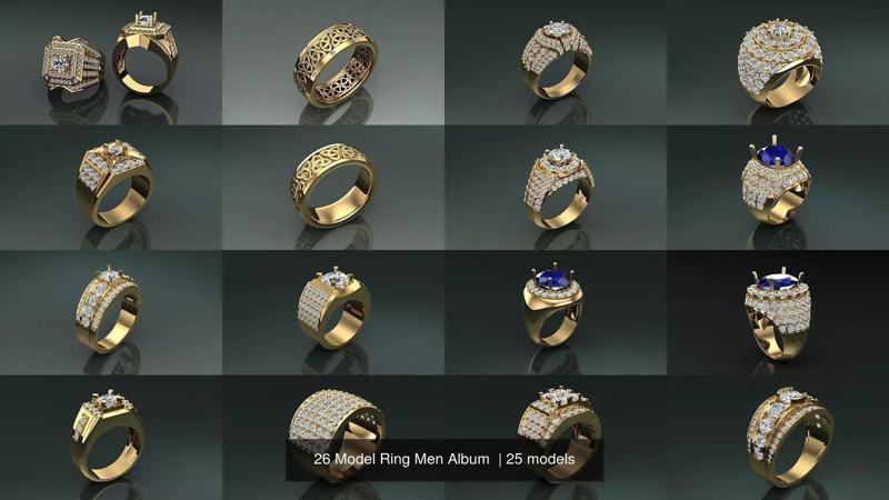 26 Model Ring Men Album  3D Model Collection