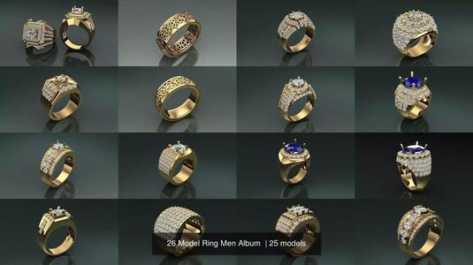 26 Model Ring Men Album  3D Model Collection