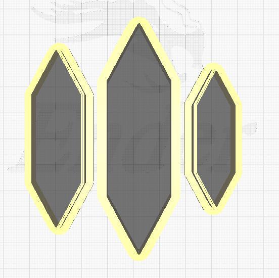 SET OF 8 Mod Diamond HUGGIE, HOOP, BARRETTE HAIRCLIP, OR KEYRING CUTTERS FOR POLYMER CLAY - SHARP CUTTING EDGES!