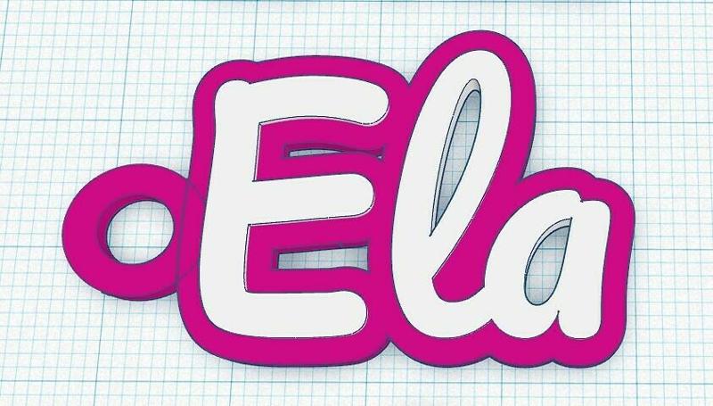 Fancy Keychain Name Tag - Ela