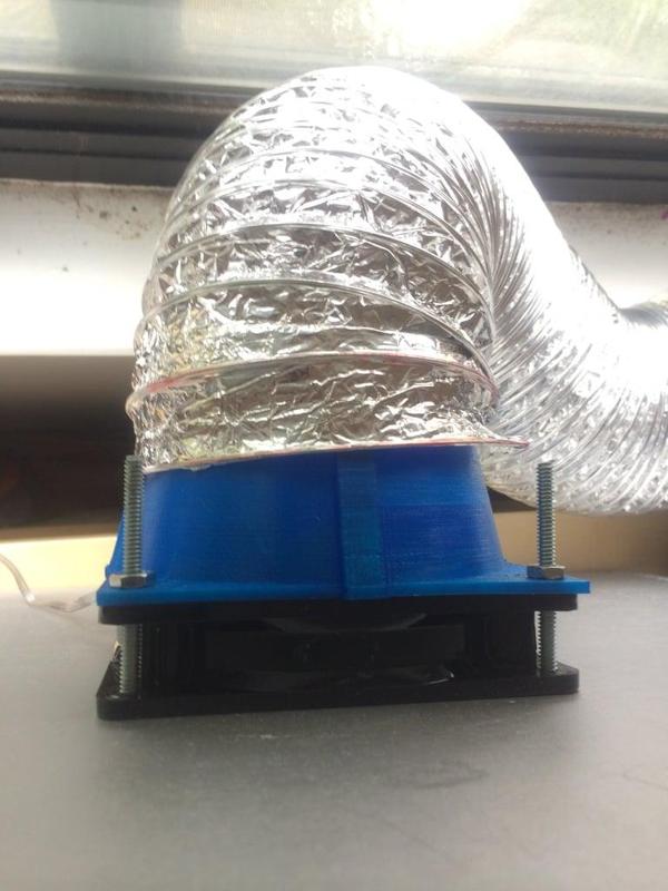 120mm fan to 100mm duct adaptor sub-piece