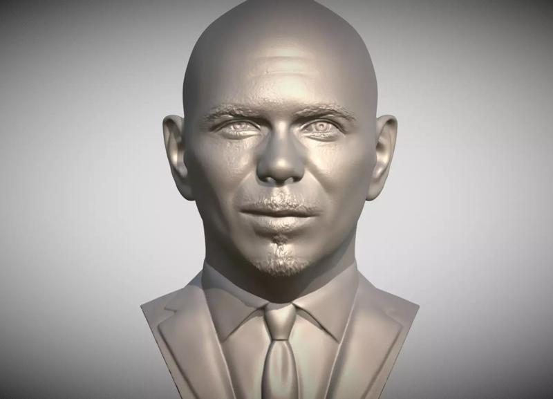 Pitbull bust 3D printing ready stl obj formats