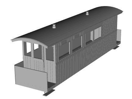 Rye and Camber Tramways Composite Coach Winter 1895 condition 1/87 scale