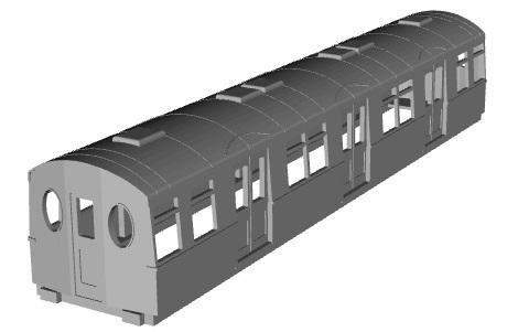 District line F stock Centre trailer coach  1/100 scale