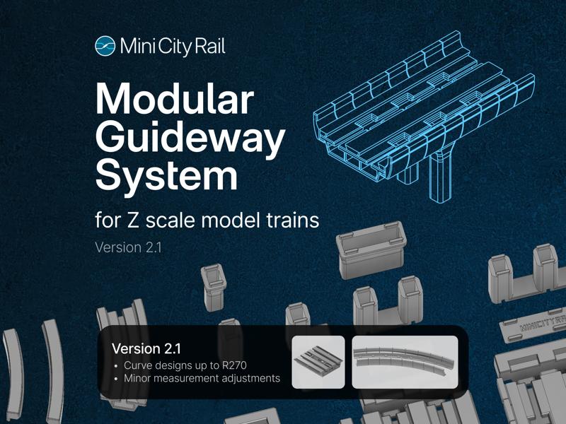 Modular Guideway System for Z-scale Model Railway (version 2.1)