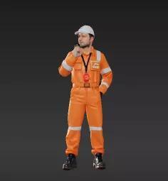87 - Race Official in Orange Jumpsuit - Miniature for D