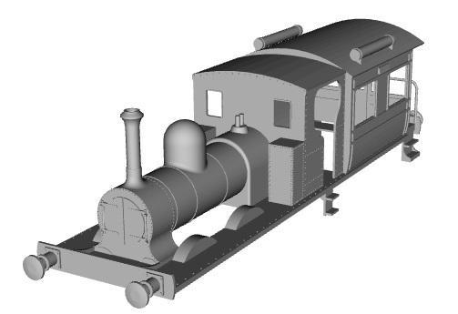 Great Southern and Western Railway 0-6-4 loco no 92 + carriage section 1/64 scale