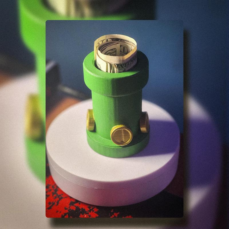 Super Mario Tube for Coins and Bills