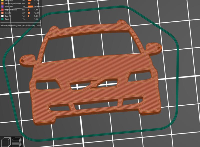 Volvo V50 pre-facelift front key silhouette