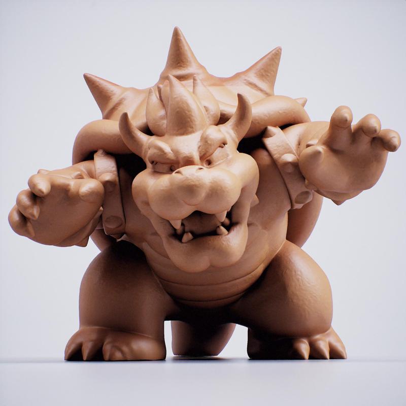 Clay/Stone Koopa king Mario bros - King Koopa with Clay/Stone finish