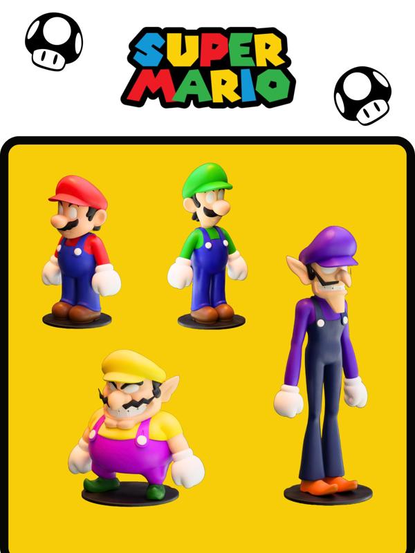 Mario Characters - Mario - Luigi - Wario - Waluigi