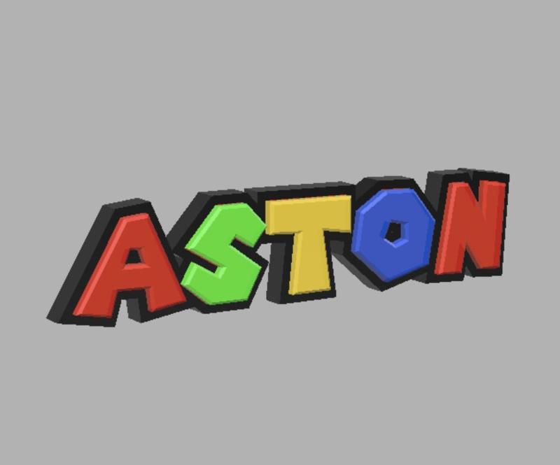 ASTON - 3D Super Mario Themed Custom Name Plate / Sign