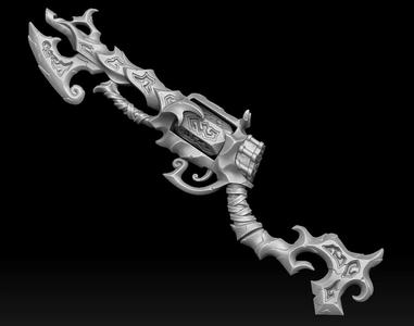 Stylized ice rune rifle 3d print