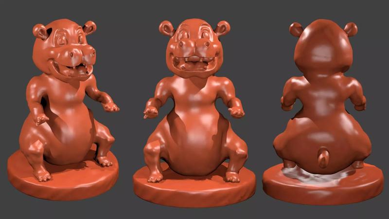 Hippo Cartoon Character Sculpting Work