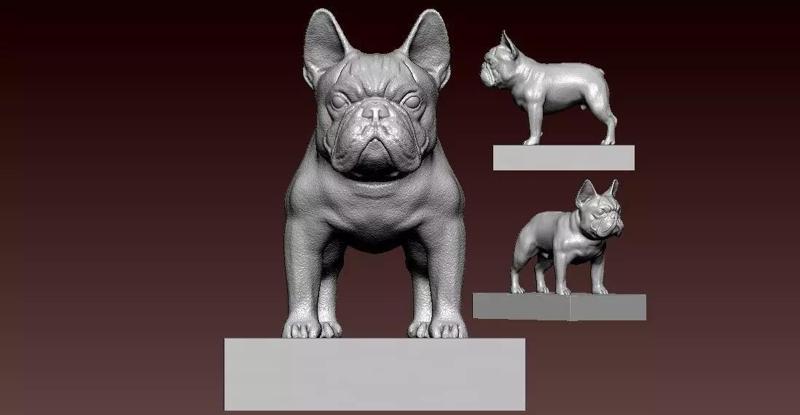 FRENCH DOG - DECOR STATUE MASCOT DESTOP - 3D PRINT