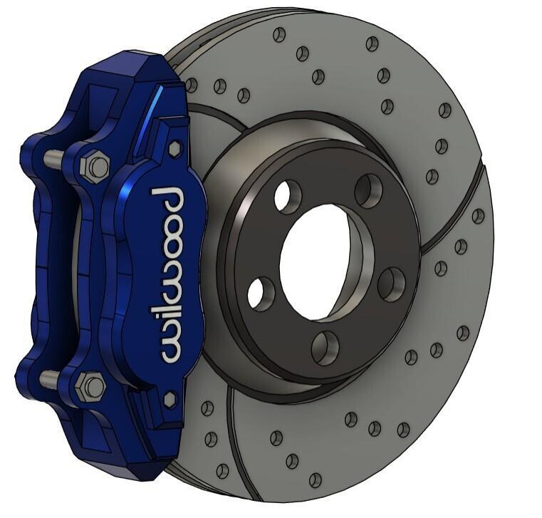 willwood brake - 4-piston caliper and drilled disc