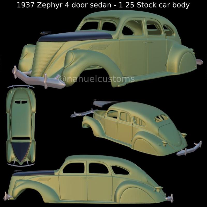 1937 Zephyr 4 door sedan - 1 25 Stock car body