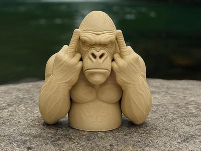 Cheeky Gorilla with Attitude Middle Finger