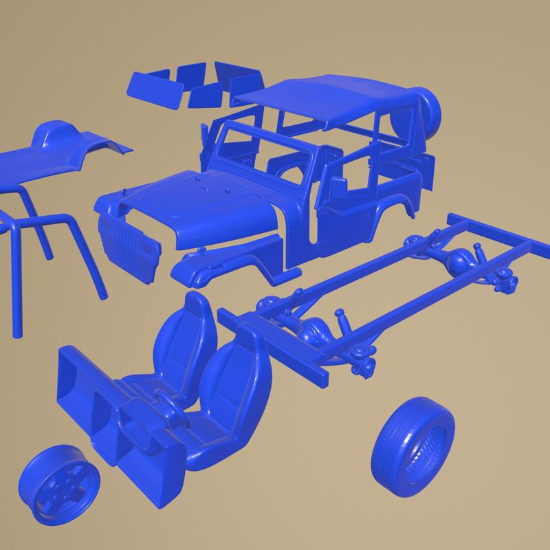 JEEP WRANGLER YJ 1987 PRINTABLE CAR IN SEPARATE PARTS
