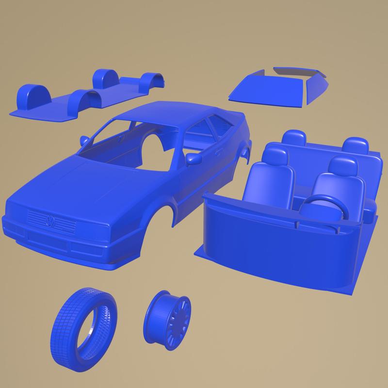 Volkswagen Corrado G60 1988 Printable Car In Separate Parts