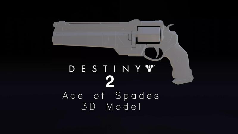 Destiny 2 Ace of Spades Replica 3D Model for 3D Printing