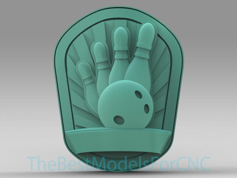 3D Model STL File for CNC Router Laser & 3D Printer Shield Bowling Game