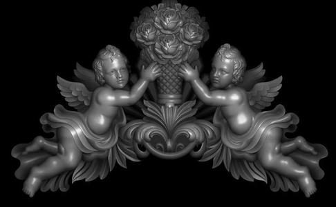 3d model of flowers and leaves