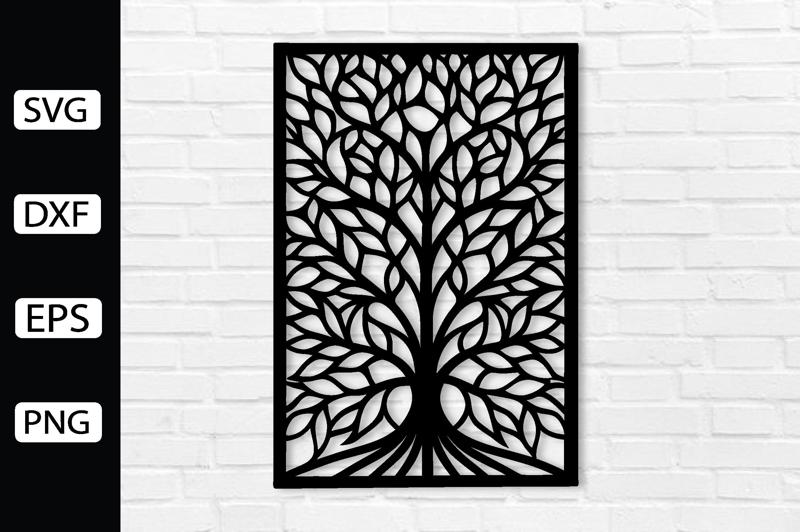 Tree panel metal wall art laser cut files