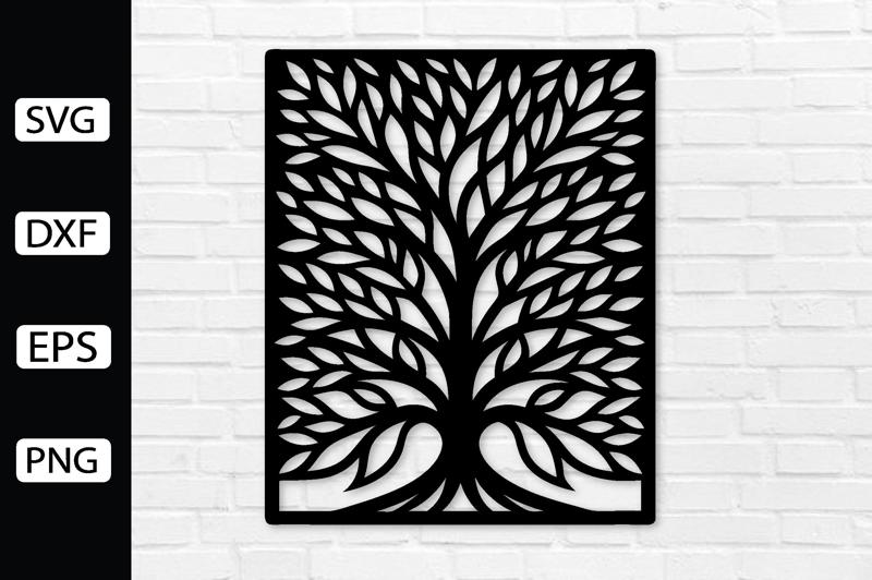 Tree panel metal wall art laser cut files