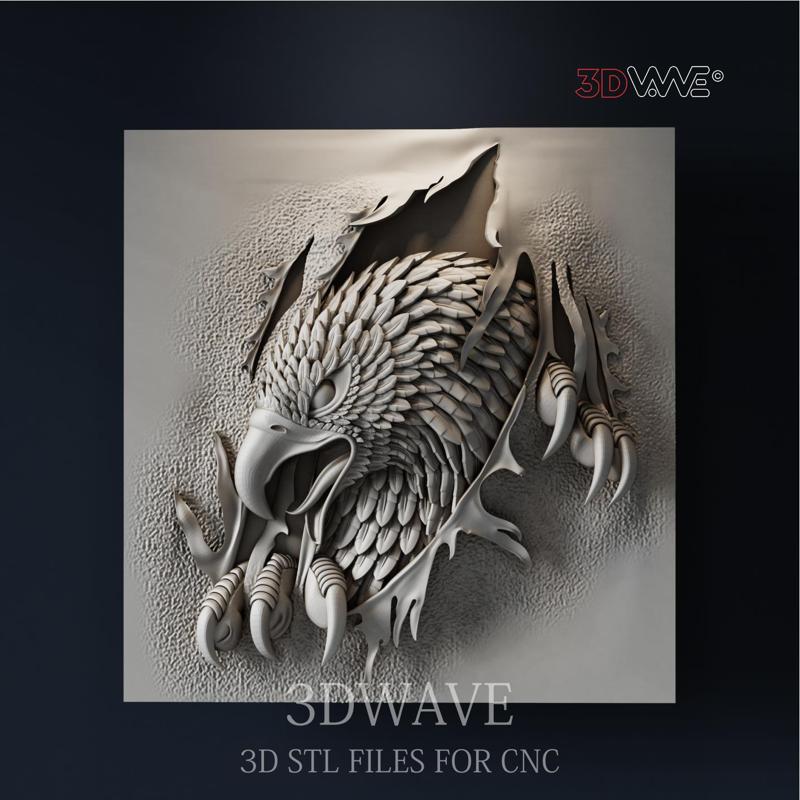 Eagle 3d stl model for CNC