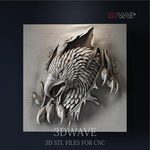 Eagle 3d stl model for CNC