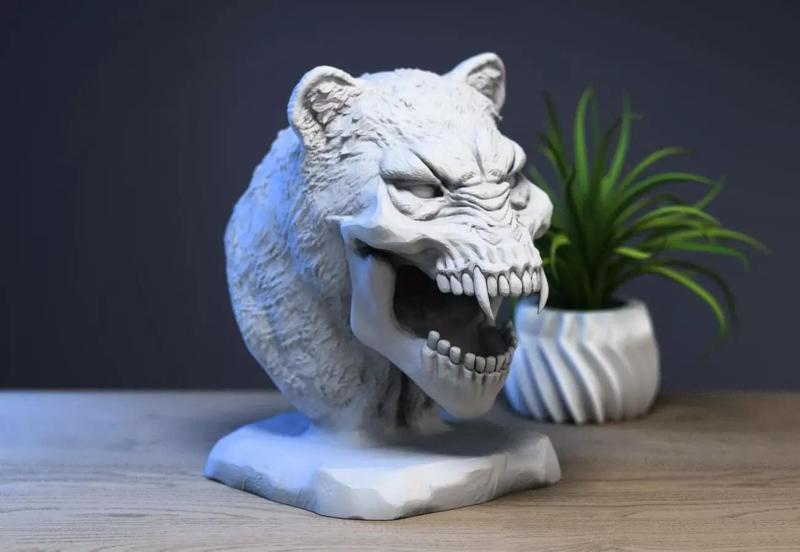 Lion scream skull head Cyborg lion skullhead